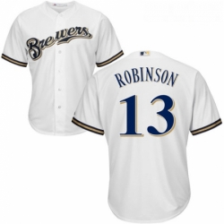 Youth Majestic Milwaukee Brewers 13 Glenn Robinson Replica White Home Cool Base MLB Jersey