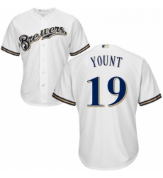 Youth Majestic Milwaukee Brewers 19 Robin Yount Authentic White Home Cool Base MLB Jersey