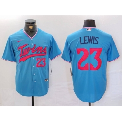 Men Minnesota Twins 23 Royce Lewis Blue Cool Base Stitched Jersey