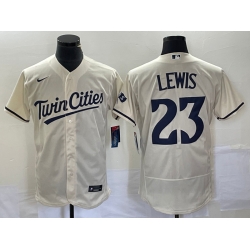 Men Minnesota Twins 23 Royce Lewis Cream Flex Base Stitched Baseball Jersey