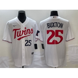 Men Minnesota Twins 25 Byron Buxton White Cool Base Stitched Jersey
