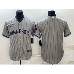 Men Minnesota Twins Blank 2023 Grey Home Team Cool Base Stitched Jersey