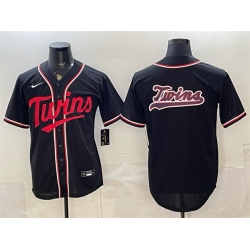Men Minnesota Twins Team Big Logo 2026 Fashion Replica Black Out Stitched Baseball Jerseys
