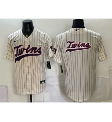 Men Minnesota Twins Team Big Logo Cream 2026 Field of Dreams Stadium Stitched Baseball Jersey