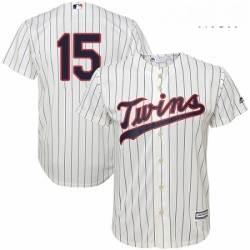 Mens Majestic Minnesota Twins 15 Glen Perkins Replica Cream Alternate Cool Base MLB Jersey