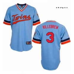 Mens Majestic Minnesota Twins 3 Harmon Killebrew Authentic Light Blue Cooperstown Throwback MLB Jersey