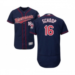 Mens Minnesota Twins 16 Jonathan Schoop Navy Blue Alternate Flex Base Authentic Collection Baseball Jersey 