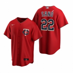 Mens Nike Minnesota Twins 22 Miguel Sano Red Alternate Stitched Baseball Jerse