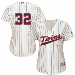 Womens Majestic Minnesota Twins 32 Zach Duke Replica Cream Alternate Cool Base MLB Jersey 