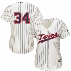 Womens Majestic Minnesota Twins 34 Kirby Puckett Authentic Cream Alternate Cool Base MLB Jersey