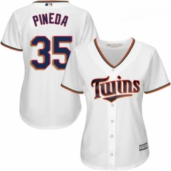 Womens Majestic Minnesota Twins 35 Michael Pineda Authentic White Home Cool Base MLB Jersey 