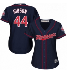 Womens Majestic Minnesota Twins 44 Kyle Gibson Replica Navy Blue Alternate Road Cool Base MLB Jersey 