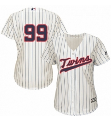 Womens Majestic Minnesota Twins 99 Logan Morrison Authentic Cream Alternate Cool Base MLB Jersey 