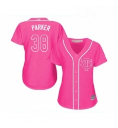 Womens Minnesota Twins 38 Blake Parker Replica Pink Fashion Cool Base Baseball Jersey 