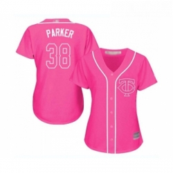 Womens Minnesota Twins 38 Blake Parker Replica Pink Fashion Cool Base Baseball Jersey 