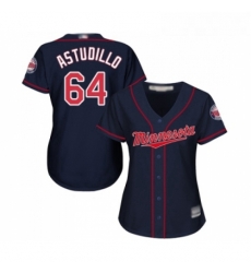 Womens Minnesota Twins 64 Willians Astudillo Replica Navy Blue Alternate Road Cool Base Baseball Jersey 