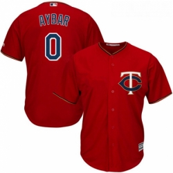 Youth Majestic Minnesota Twins 0 Erick Aybar Authentic Scarlet Alternate Cool Base MLB Jersey 