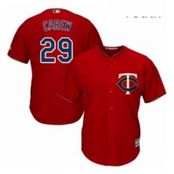 Youth Majestic Minnesota Twins 29 Rod Carew Authentic Scarlet Alternate Cool Base MLB Jersey