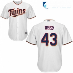 Youth Majestic Minnesota Twins 43 Addison Reed Replica White Home Cool Base MLB Jersey 