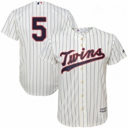 Youth Majestic Minnesota Twins 5 Eduardo Escobar Replica Cream Alternate Cool Base MLB Jersey 