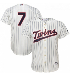 Youth Majestic Minnesota Twins 7 Joe Mauer Replica Cream Alternate Cool Base MLB Jersey