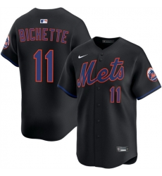 Men New York Mets 11 Bo Bichette 2026 Black Limited Stitched Baseball Jersey