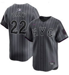 Men New York Mets 22 Brett Baty City Edition Cool Base Stitched Baseball Jersey
