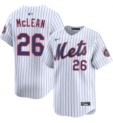 Men New York Mets 26 Nolan McLean White 2025 Home Limited Stitched Baseball Jersey Men New York Mets 26 Nolan McLean White 2025 Home Limited Stitched Baseball Jersey