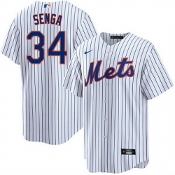 Men New York Mets 34 Kodai Senga White Cool Base Stitched Jersey