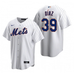 Men New York Mets 39 Edwin D EDaz White Cool Base Stitched Baseball Jersey