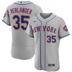 Men New York Mets Justin Verlander  #35 Gray Cool Base Stitched MLB jersey