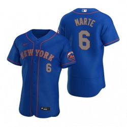 Men Nike New York Mets 6 Starling Marte BlueFlex Base Stitched MLB Jersey