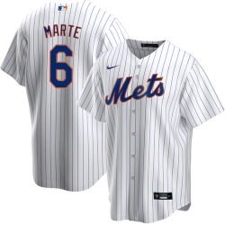 Men Nike New York Mets 6 Starling Marte White Cool Base Stitched MLB Jersey