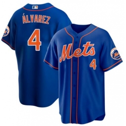 Men Nike New York Mets Francisco Alvarez #4 Blue Stitched MLB jersey