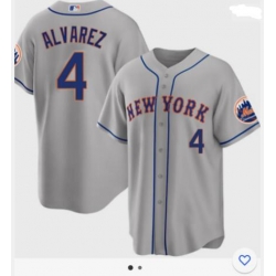 Men Nike New York Mets Francisco Alvarez #4 Gray Stitched MLB jersey