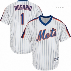 Mens Majestic New York Mets 1 Amed Rosario Replica White Alternate Cool Base MLB Jersey 