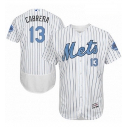 Mens Majestic New York Mets 13 Asdrubal Cabrera Authentic White 2016 Fathers Day Fashion Flex Base MLB Jersey