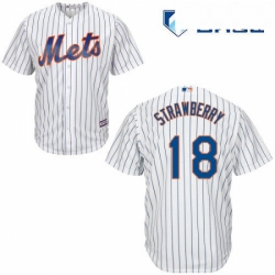 Mens Majestic New York Mets 18 Darryl Strawberry Replica White Home Cool Base MLB Jersey