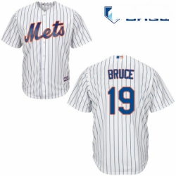 Mens Majestic New York Mets 19 Jay Bruce Replica White Home Cool Base MLB Jersey 