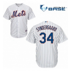 Mens Majestic New York Mets 34 Noah Syndergaard Replica White Home Cool Base MLB Jersey