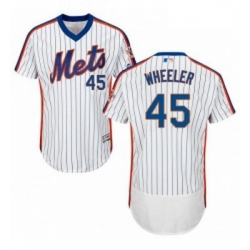 Mens Majestic New York Mets 45 Zack Wheeler White Alternate Flex Base Authentic Collection MLB Jersey