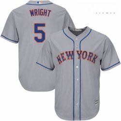 Mens Majestic New York Mets 5 David Wright Replica Grey Road Cool Base MLB Jersey