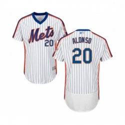 Mens New York Mets 20 Pete Alonso White Alternate Flex Base Authentic Collection Baseball Jersey