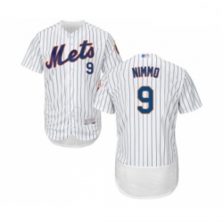 Mens New York Mets 9 Brandon Nimmo White Home Flex Base Authentic Collection Baseball Jersey