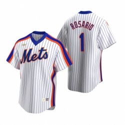 Mens Nike New York Mets 1 Amed Rosario White Cooperstown Collection Home Stitched Baseball Jersey