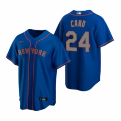 Mens Nike New York Mets 24 Robinson Cano Royal Alternate Road Stitched Baseball Jersey