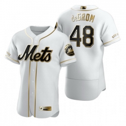 New York Mets 48 Jacob DeGrom White Nike Mens Authentic Golden Edition MLB Jersey