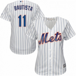 Womens Majestic New York Mets 11 Jose Bautista Authentic White Home Cool Base MLB Jersey 