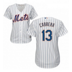 Womens Majestic New York Mets 13 Asdrubal Cabrera Replica White Home Cool Base MLB Jersey