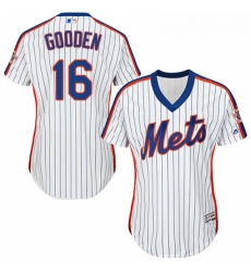 Womens Majestic New York Mets 16 Dwight Gooden Replica White Alternate Cool Base MLB Jersey